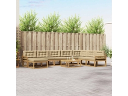 Vidaxl Conjunto De Sofás Para Exterior 9 Pcs Branco E Bege