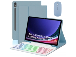 Capa de Teclado Bluetooth para Samsung Tab S10fe 11 Luz de fundo colorida com rato XIAOMOYU