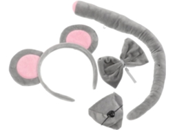 Conjunto De 2 Tiaras Com Orelhas E Rabinho De Rato Para Meninos E Meninas - Acessórios Kawaii