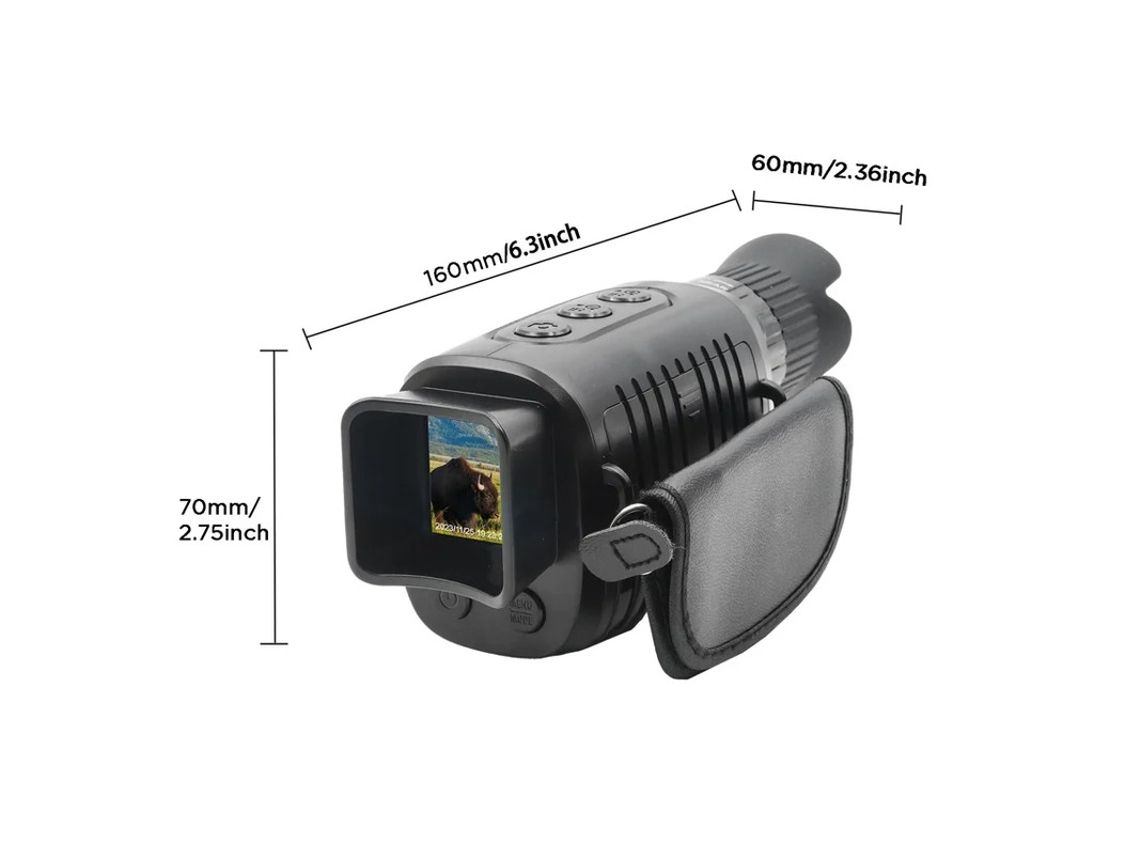 Monóculo De Visão Noturna Monocular Infravermelho 1080p Para 100 De Escuridão Viagens Acampamento Caça Vigilância Preto Bestvite