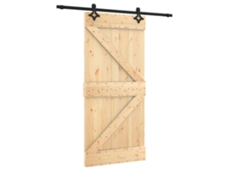 Maison Exclusive - Porta Deslizante Natural E Preto 95 X 210 Cm