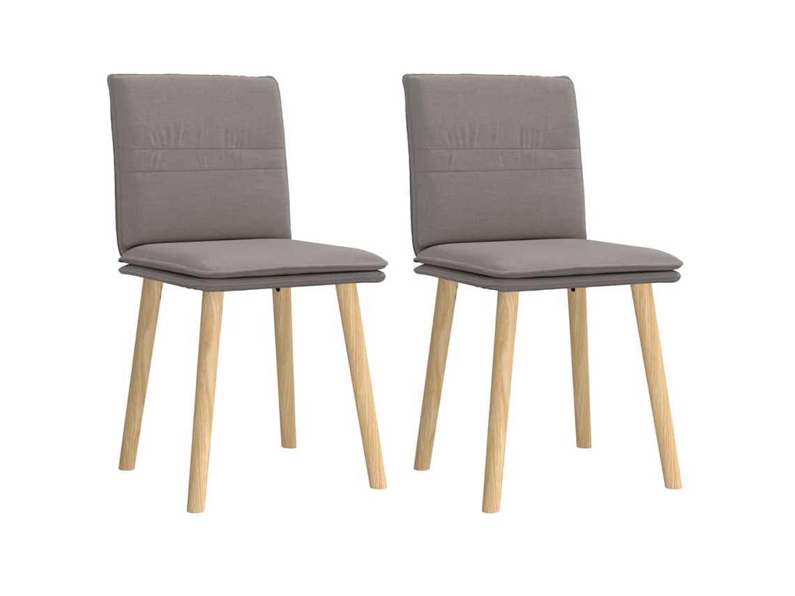 Vidaxl Cadeiras De Jantar 2 Pcs Tecido Cinzento-acastanhado