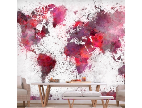 Papel de Parede ARTGEIST World Map: Red Watercolors (300x210)