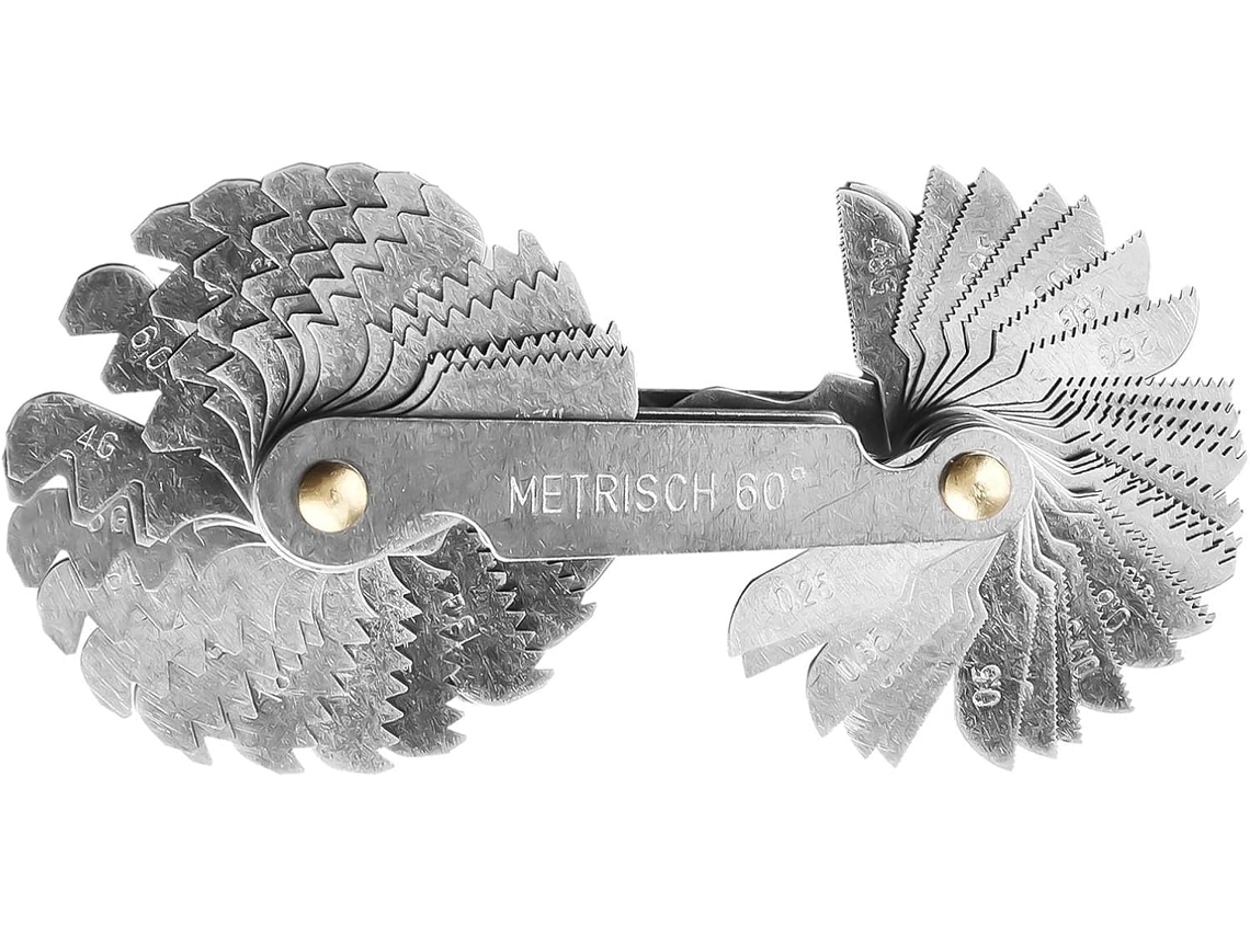 Conjunto De 58 Peças Ferramentas Métricas 60° Para Calibrador Rosca Imperial Us 55°, Aço Temperado De 66mm Comprimento
