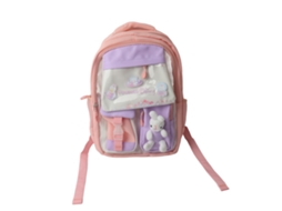 Mochila Para Crianças, Macia, Confortável, Multicamada, De Tecido Oxford, De Grande Capacidade, Para A Escola, Cor Rosa
