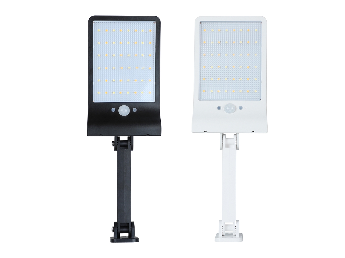 Lâmpada solar 48LED com controle remoto sensor de movimento IP65 jardim parede 3 modos | S/MARCA
