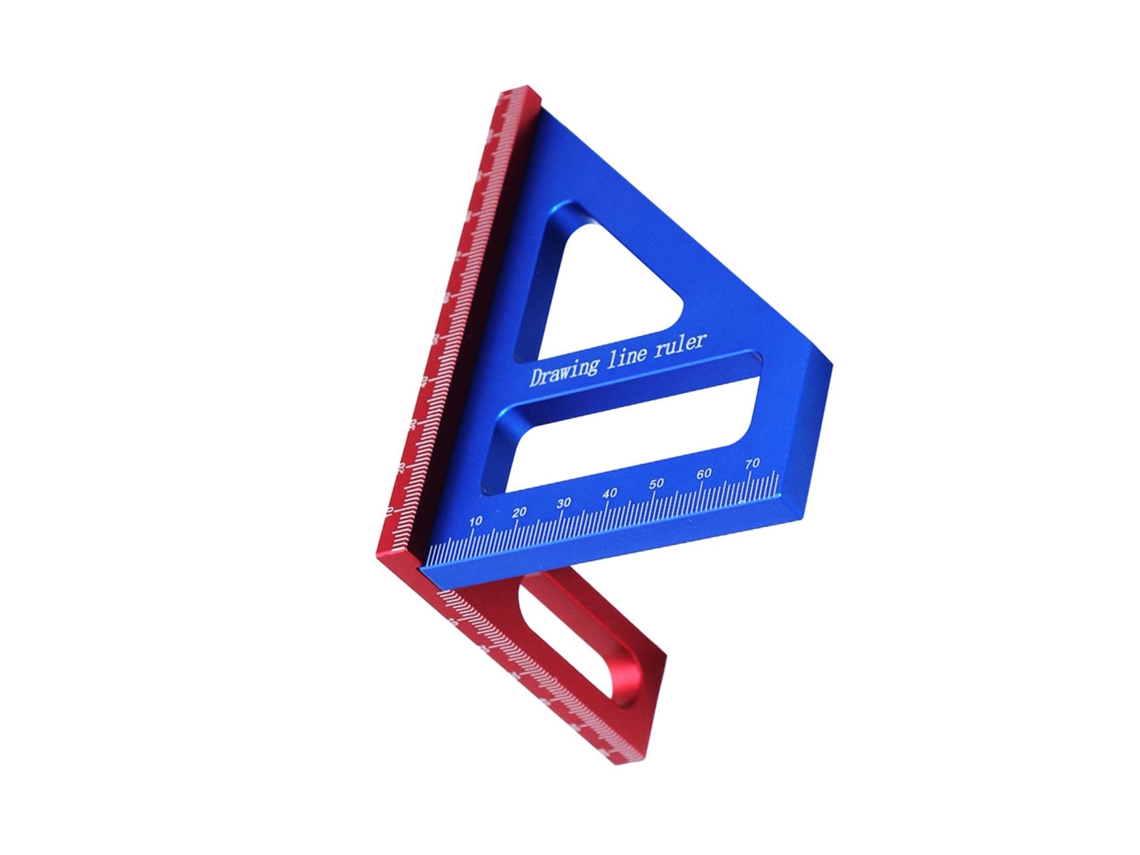Regla De Medida Para Carpintería Triángulo 45/90 Grados Escuadra Transportador Herramienta De Medición De Aluminio Para Ingenieros Y Carpinteros