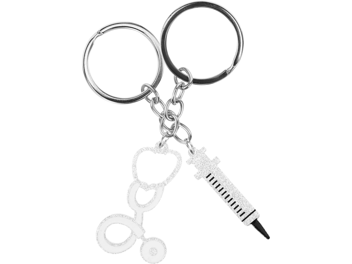 Conjunto De 2 Chaveiros De Acrílico Com Pingente De Estetoscópio.