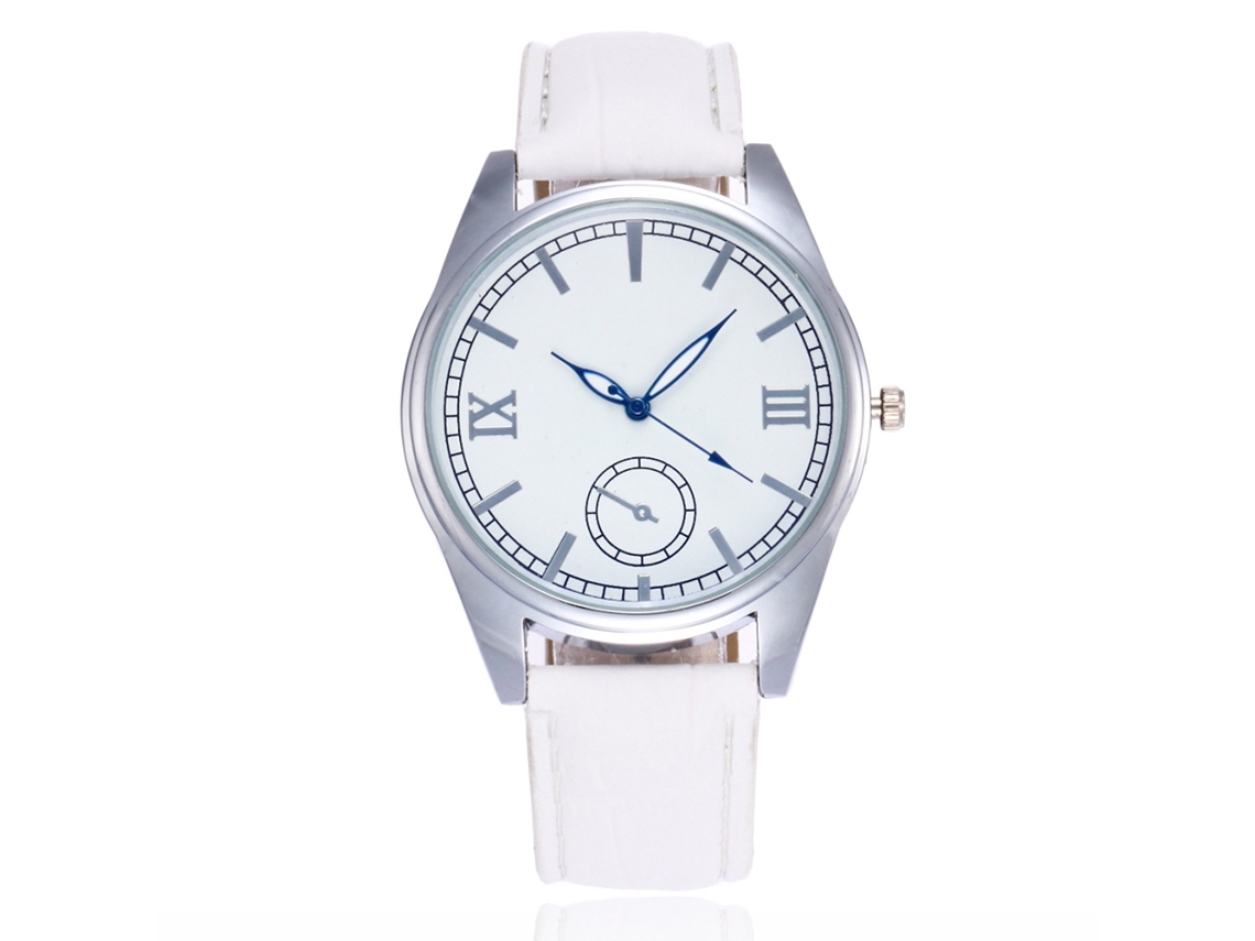 Relógio de Pulso Analógico de Quartzo com Painel Redondo Estilo Fashion Branco