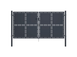 Vidaxl Portão De Jardim Em Aço 300x150 Cm Antracite