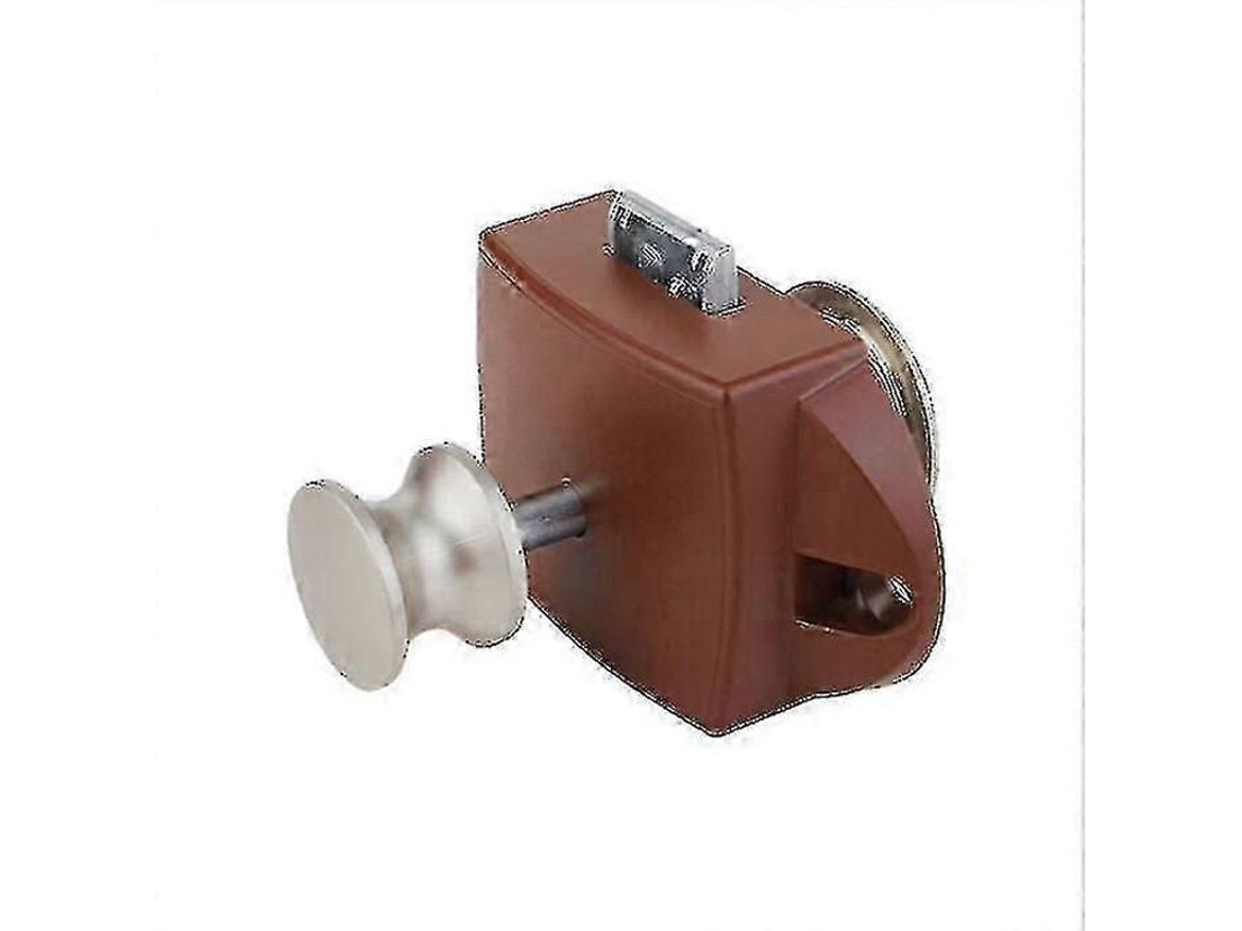 Trava De Porta Para Banheiro/chuveiro/cabine De Banheiro De Caravana/rv - Marrom - Material Abs E Zinco