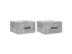 Wall-mounted Bedside Cabinet, Wall-mounted Bedside Cabinets Vidaxl Cinzeto Madeira Processada (n/a)
