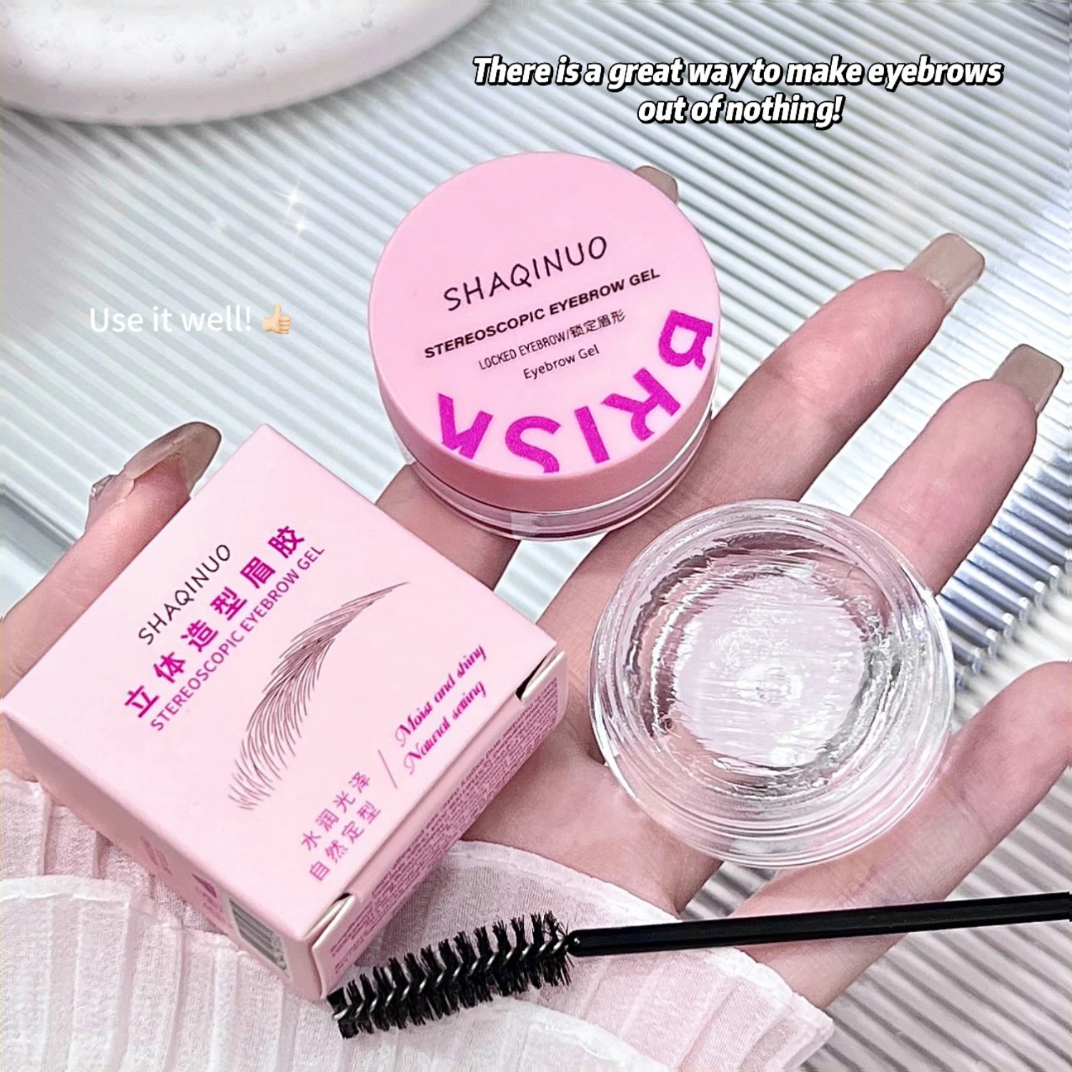 Gel Para Sobrancelhas 3d, Com Textura Em Gel Que Cria Um Formato Natural Para As Sobrancelhas.