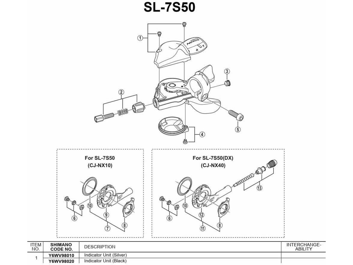 Alavanca de Travões SHIMANO Sl-7s50