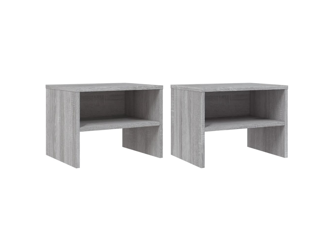 Bedside Cabinet, Bedside Cabinets Vidaxl Cinzeto Madeira Processada (n/a)