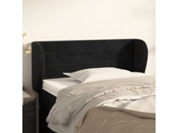 Vidaxl Cabeceira De Cama C/ Abas Veludo 103x23x78/88 Cm Preto