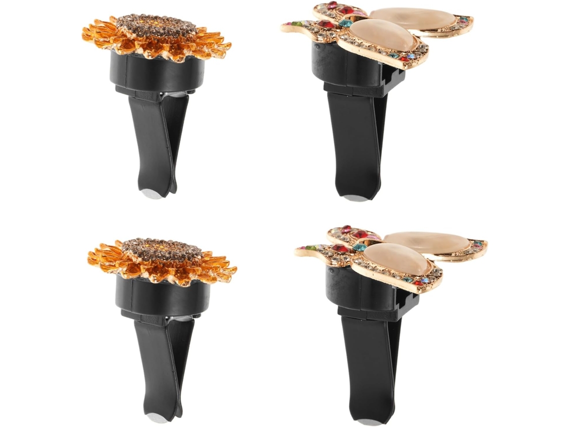 Conjunto De 4 Clipes De Metal Para Aromaterapia Para Saída De Ar Do Carro