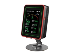 Detector De Qualidade Do Ar Digital Recarregável Tuya Wifi 15 Em 1 Para Co2/co/tvoc/hcho/pm2.5/temp/hu Aquaforge (preto E Vermelho)