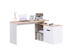 Mesa Computador Multimídia Modular C/ Armazenamento Duplo + Gaveta E Armário Madeira