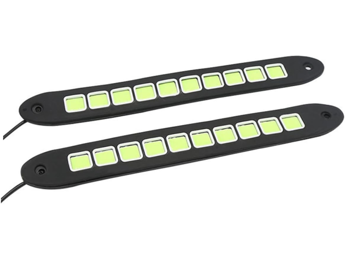 Conjunto De 2 Luzes Diurnas Led Cob Alta Potência E À Prova D Água Mikinona, Econômicas E Flexíveis