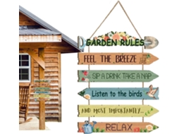 Placas Decorativas Divertidas Com Regras De Jardinagem Para Áreas Externas |