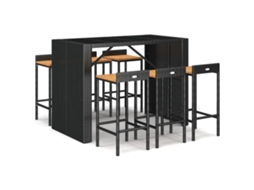 Garden Bar Set, Garden Bar Sets Vidaxl Preto Rattan / Vime (n/a)