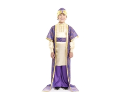 Fato de Rei Mago Roxo Baltasar para criança