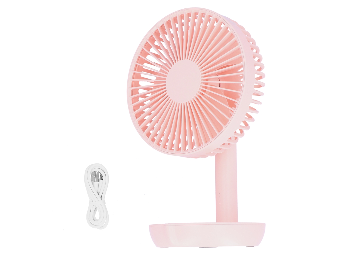 Ventilador de Mesa Usb Recarregável Silencioso Rosa