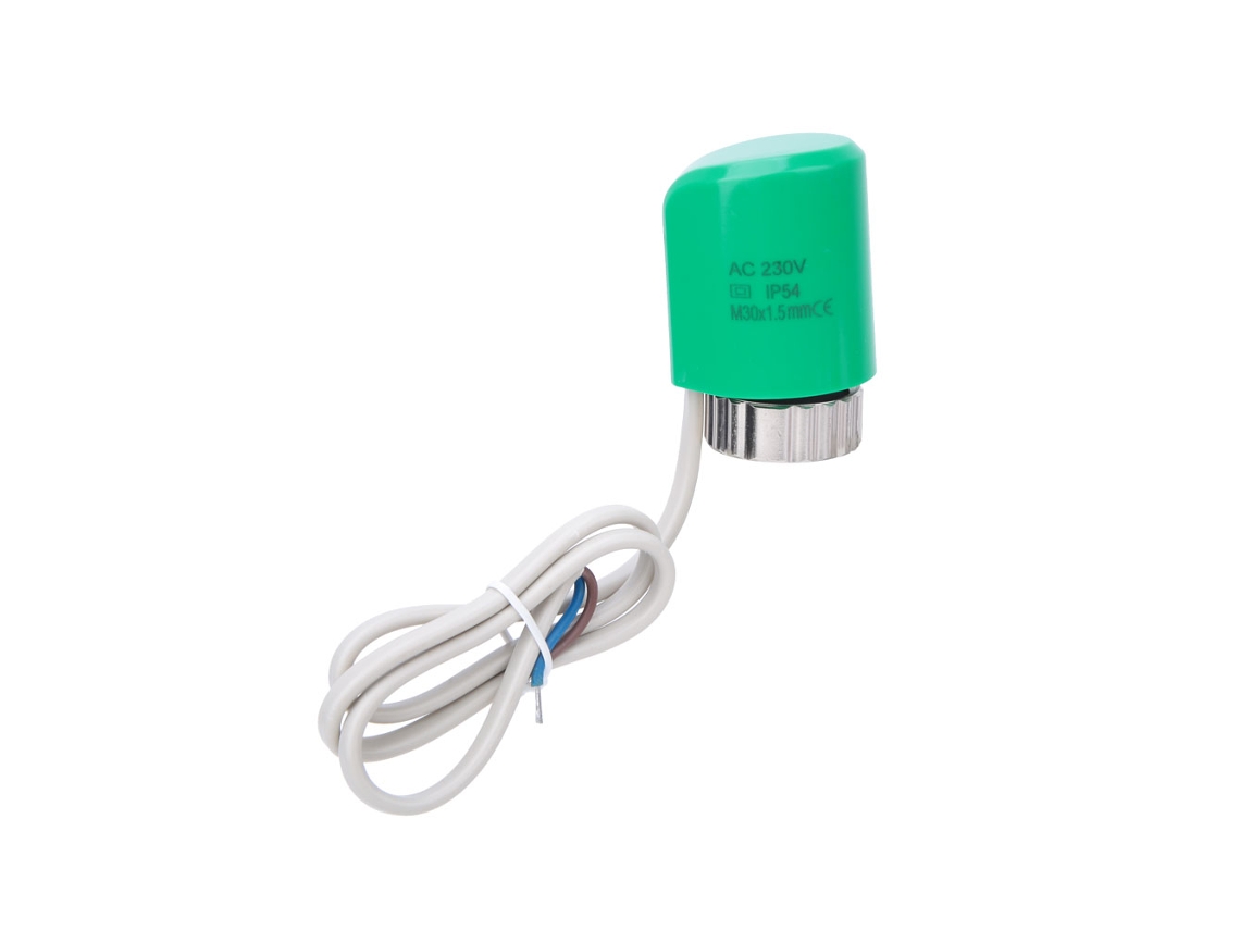 Atuador Térmico Elétrico Nc 230v/ac 50-60hz Para Aquecimento De Piso Sunflare Verde