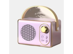 Mini coluna retro sem fio portátil bateria longa duração led rgb usb quarto festa STELASPLEN