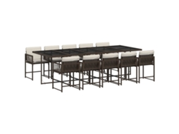 Garden Dining Set, Garden Dining Sets Vidaxl Marrom Rattan / Vime (n/a)