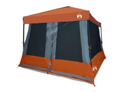 Conjunto de Tenda de Camping com Telhado 2 Pcs Cinza e Laranja VIDAXL