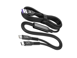 Cabo De Carregamento Usb Trançado Em Nylon 66 W Para Tipo C E Divisor