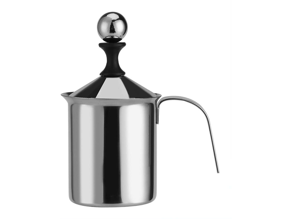 Espumador Elétrico de Leite, Sem Fio, Aço Inoxidável, Batedor Duplo AQUAFORGE