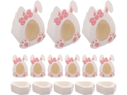Caixas De Doces Para Lembrancinhas Páscoa Abaodam, Caixa De Papel Dobrável Com Estampa Coelho Rosa, 10 Unidades, Porta