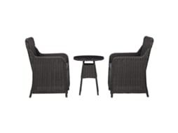 Pcs Conjunto Bistrô De Jardim Com Almofadões Vime Pe Preto Dkd Home Decor