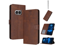 Capa Flip Em Couro De Bezerro Texturizado Para Nothing Phone 2a / 2a Plus