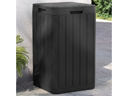 Vidaxl Caixote Do Lixo De Exterior 38x38x65 Cm Pp Antracite