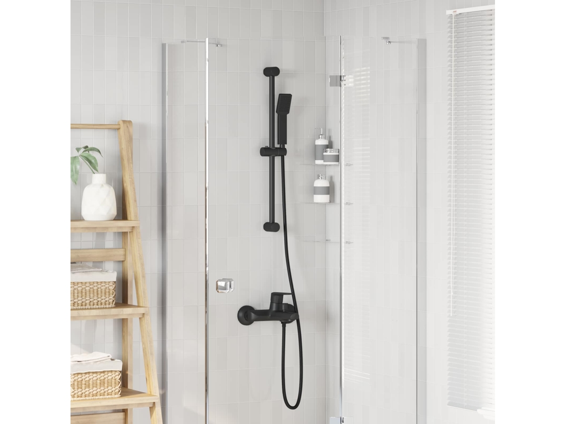 Vidaxl Conjunto De Sistema De Chuveiro Preto 70 Cm Aço Inoxidável