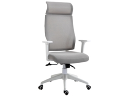 Cadeira de Escritório Giratória Ajustável Reclinação 120° Trava 64x61x120,9 128,9 Cm Cinza S/MARCA