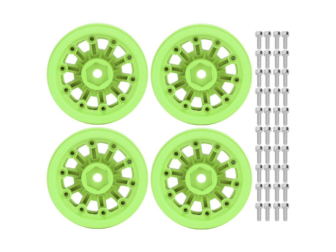 Mali aros de Roda Beadlock de Nylon para Carros Rc 1/10 Axial Scx10 Traxxas, Verdes, Leves e Duráveis