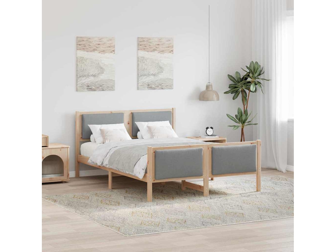 Vidaxl Estrutura Da Cama Cinzento-claro 140 X 190 Cm Tecido