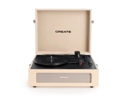 Create - Record Player Retro - Tocadiscos Retro Com Bluetooth, Usb, Sd, Microsd E Gravador / Reprodutor De Mp3
