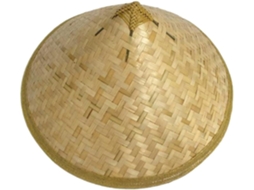 Chapéu Oriental Unissex, Chapéu De Sol Cônico Respirável Com Aba Larga, Feito De Bambu Trançado