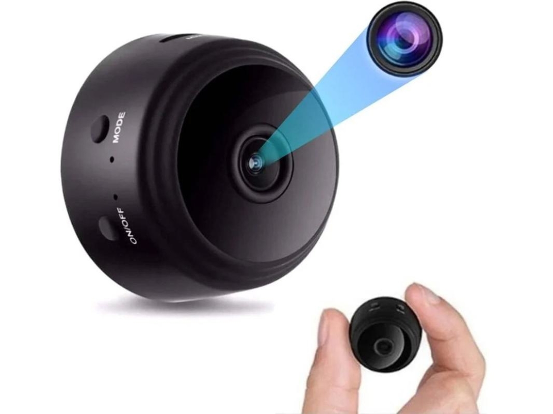 Mini Câmera Espiã Câmera De Segurança Hifi Sem Fio Full Hd 4k Com Visão Noturna, Detecção De Movimento, Alarme Interno E Externo Yizhood (preto)