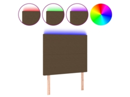 Cabeceira de cama com luzes LED em tecido Castanho MAISON EXCLUSIVE (90x5x118 cm)