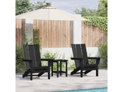 Vidaxl Cadeira De Jardim 2 Pcs Preto 80,5 X 74,5 X 92 Cm Polietileno