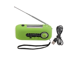 Baok-rádio De Emergência Portátil Ipx3 Impermeável Com Manivela E Solar, Lanterna Led 5 Para Camping Verde