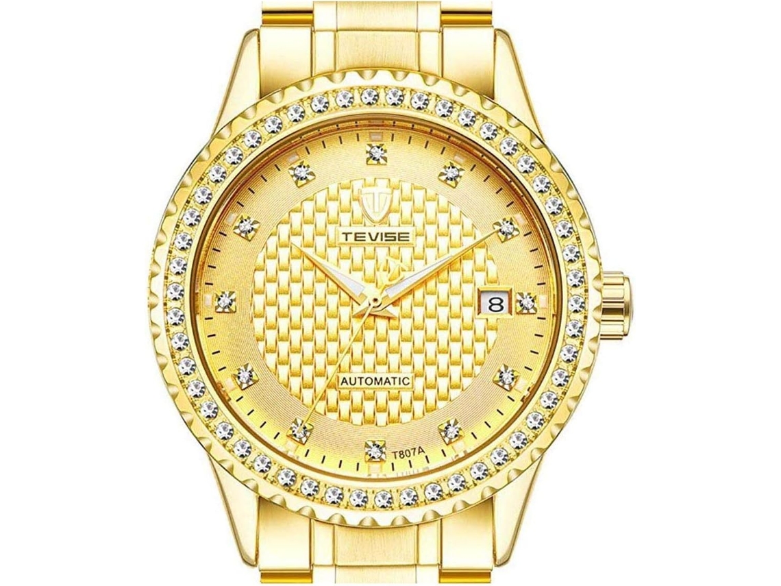 Lurelia Relógio Mecânico Masculino, Automático, Data/calendário, Aço Inoxidável, Dourado
