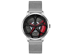 Relógio Masculino Sanda 1070 Com Mostrador Oval Vazado 3d, Movimento De Quartzo E Pulseira De Malha.